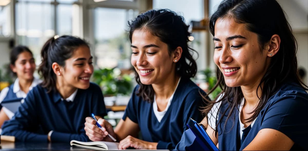 Students learning together in a classroom