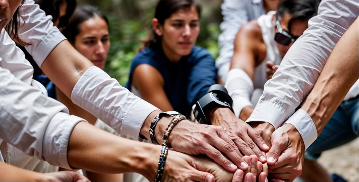 Hands joined together in unity