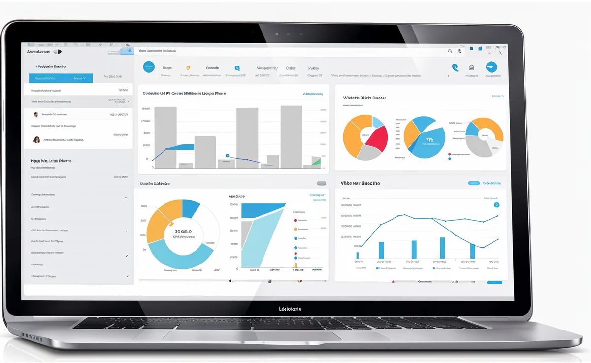 Laptop showing an ERP dashboard
