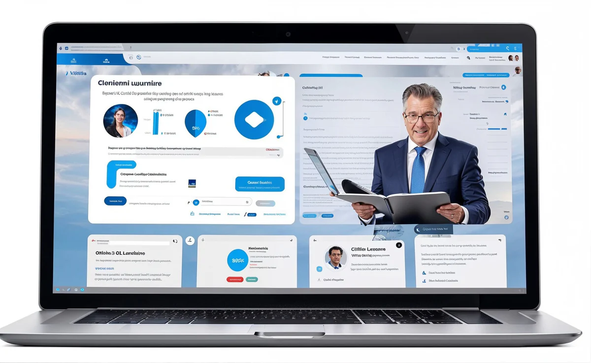 Laptop showing an online learning course with an instructor
